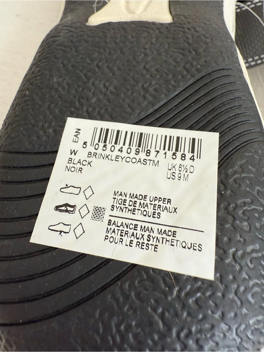New Cloudsteppers by Clarks Black & White Slide Sandals with Triple-Strap Design